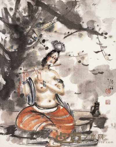傅小石 仕女 镜心 62×48cm